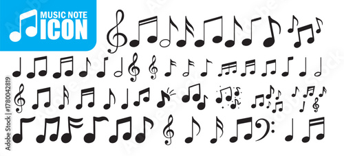 music notes icon pack. Variety of Music Notes and Clefs Icons. Vector Illustration eps 10