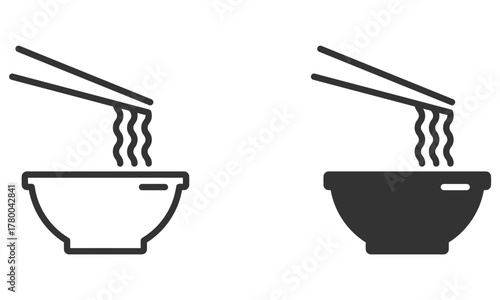 Bowl of Japanese noodles vector illustration