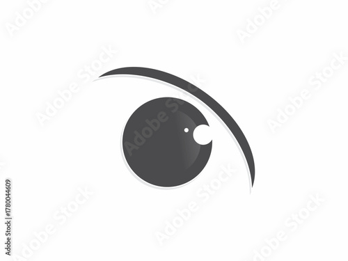 simplified icon of an eye, which can represent a variety of concepts depending on the context.