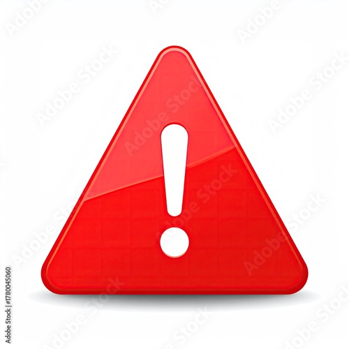 Red triangular warning sign with exclamation point icon