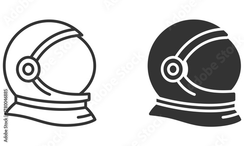 Vector icon astronaut helmet outline solid style