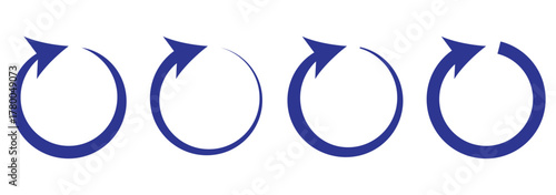circle arrow icon set. circular arrow icon, refresh, reload arrow icon symbol sign. eps 10