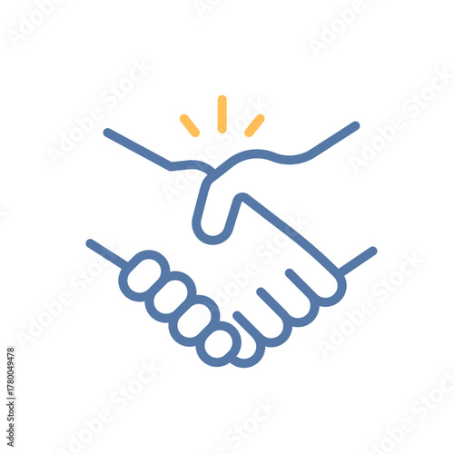 Handshake icon. Vector thin line illustration. Editable stroke