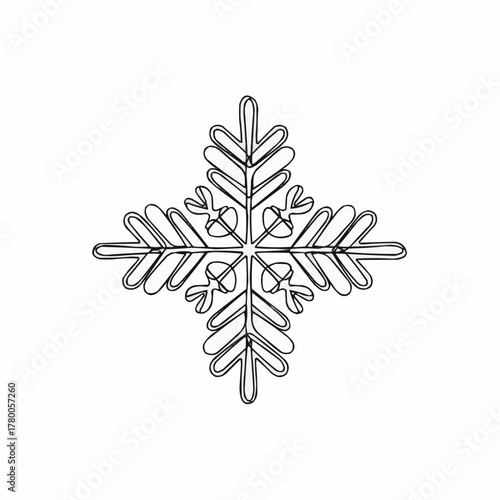Elegant snowflake design radiating wintry charm, perfect for holiday cards, festive decorations, and winter-themed projects, evoking seasonal joy