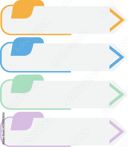 Modern Flow Arrow Chart, Vector Flat Infographic Element, Infographic Elements for Process Charts, Workflow, Step-by-Step Layout, and Business Presentation.