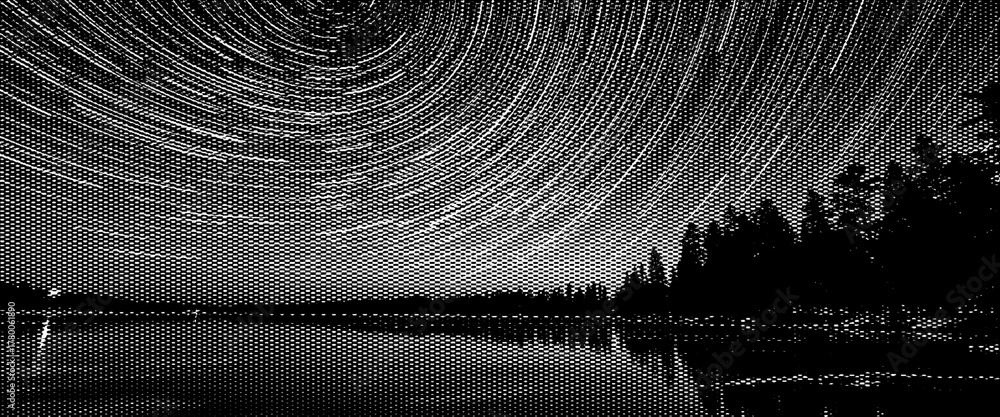 Obraz premium Dark blue background with rays of light and a 3d metal spiral tunnel design illustration.