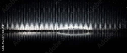 Abstract night sky cloudscape with falling snow and water texture.