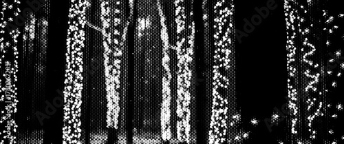  splash and tree lights on black background with decorative grunge frame design.