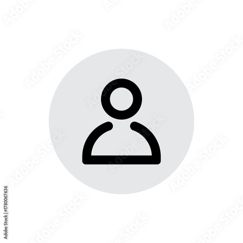User profile icon template. Flat style vector avatar person icon for user profile or login button