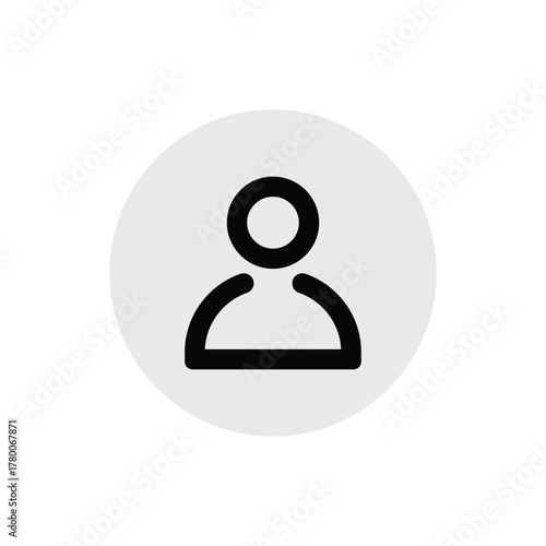 User profile icon template. Flat style vector avatar person icon for user profile or login button