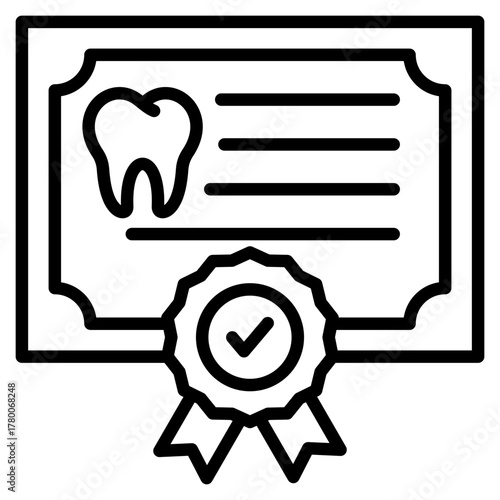 Dental Certificate Icon Element For Design