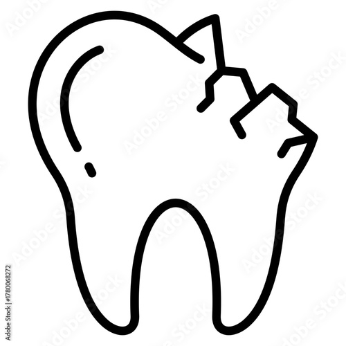 Broken Tooth Icon Element For Design