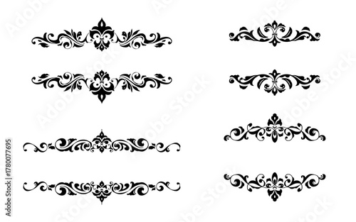 クラッシック調の手描きフレーム、装飾セット。