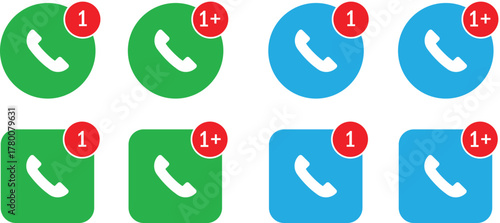 Phone vector icon. One missed call vector icon isolated on white background.