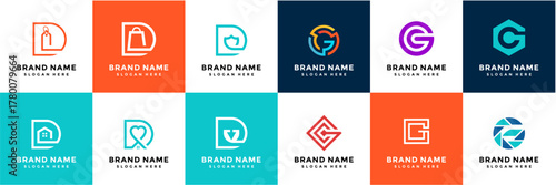design logo letter D and G vector template