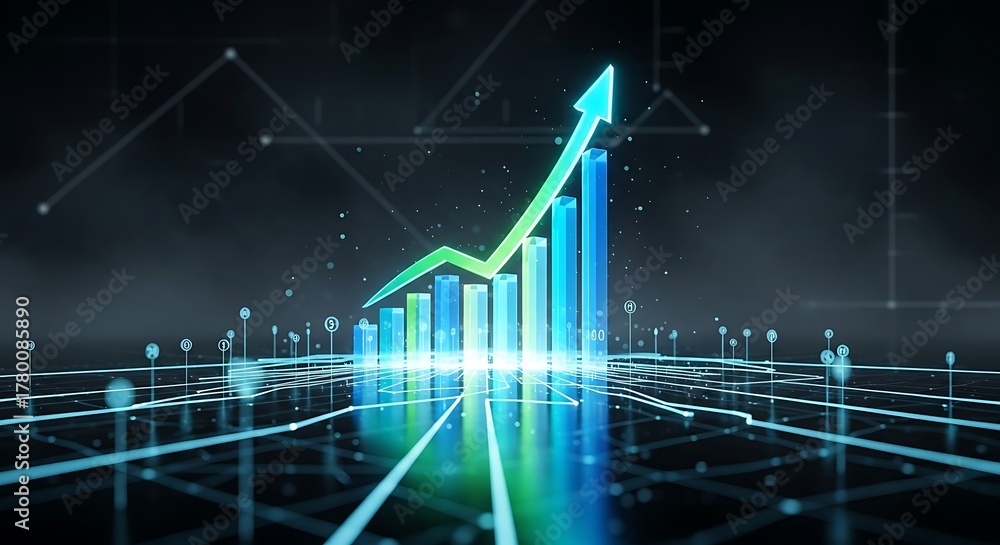 Fototapeta premium Visualize your growth with this dynamic business trend chart graphic