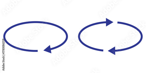 Circle arrows. Vector set of circle arrows isolated on white background. Rotate arrow and spinning loading symbol. eps 10