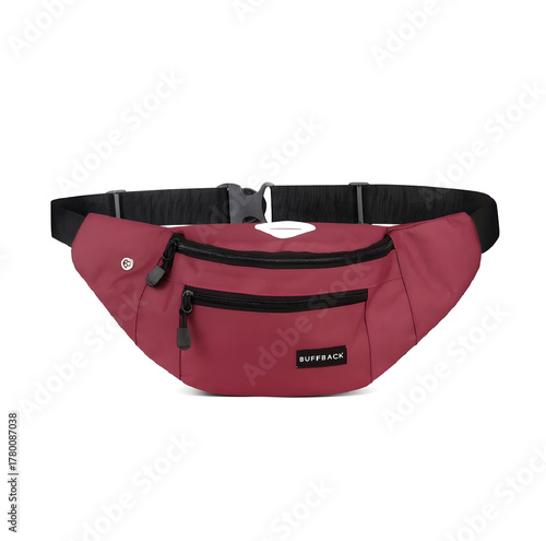 Burgundy Belt Bag with Adjustable Strap Stylish Hands-Free Fashion Accessory