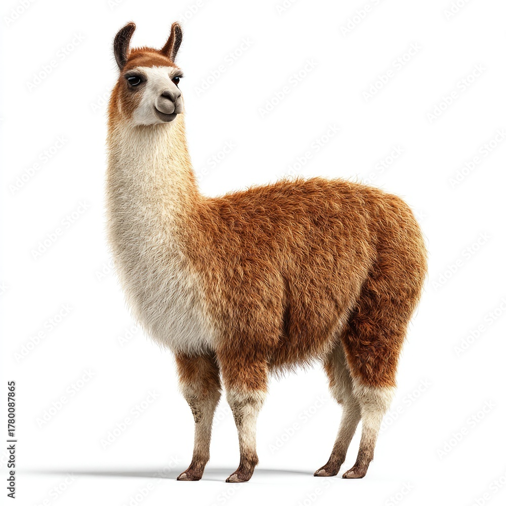 Obraz premium Detailed hyperrealistic image of a llama nature gigapixel scale studio background animal concept for seo impact