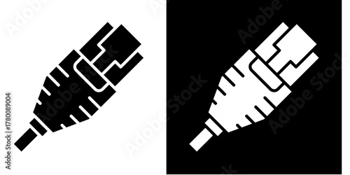 Ethernet Cable  Icon Set White Style Collection