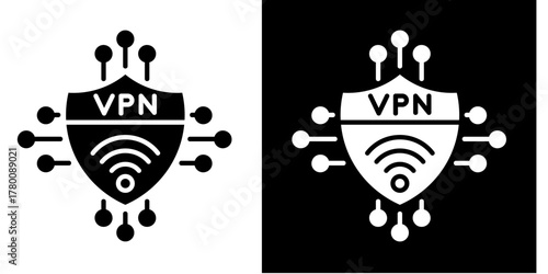 Vpn Connection  Icon Set White Style Collection