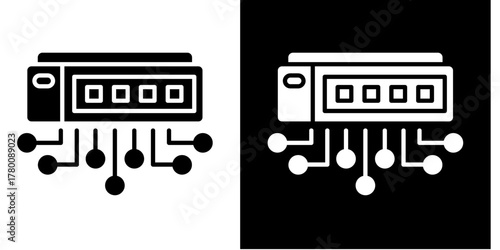 Data Center  Icon Set White Style Collection