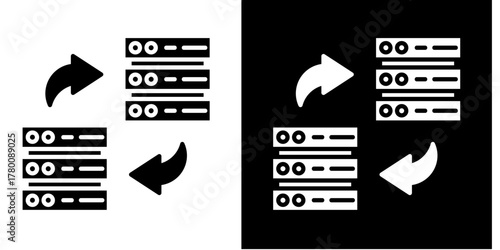 Data Transfer  Icon Set White Style Collection