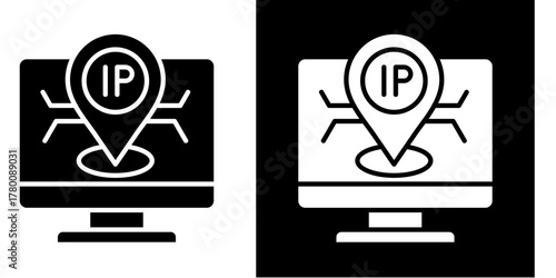 Ip Address  Icon Set White Style Collection