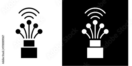 Fiber Optic Cable  Icon Set White Style Collection