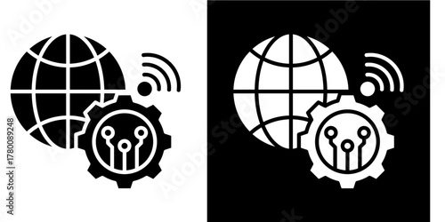 Ai Network Optimization  Icon Set White Style Collection