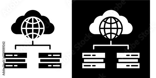 Cloud Network  Icon Set White Style Collection