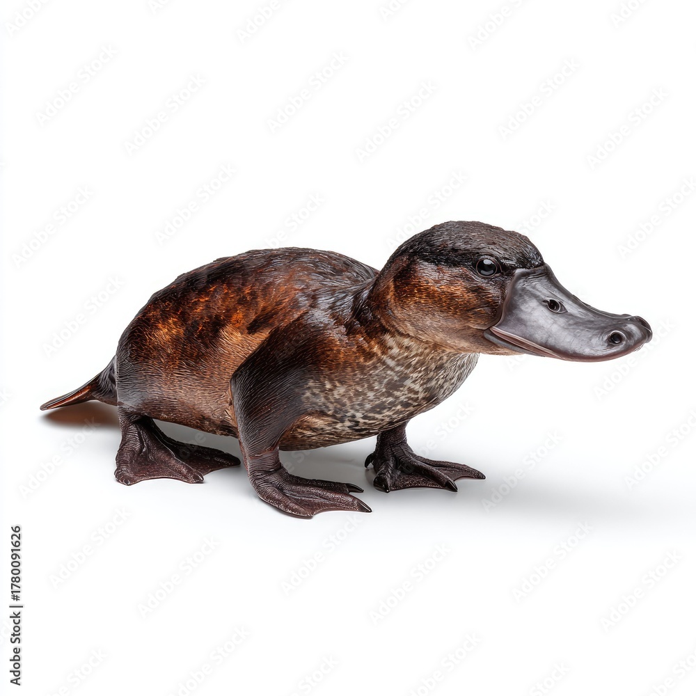 Fototapeta premium Detailed hyperrealistic image of a platypus in nature gigapixel standard scale stunning animal photography