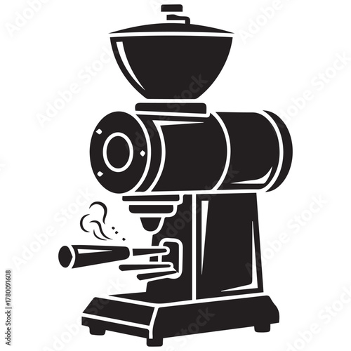 Vintage style coffee grinder with portafilter and steam