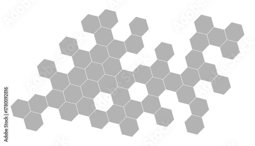 Abstract hexagon background. Futuristic abstract honeycomb mosaic grey technology background. Surface polygon pattern with glowing hexagon paper texture and futuristic business. graphic concept.
