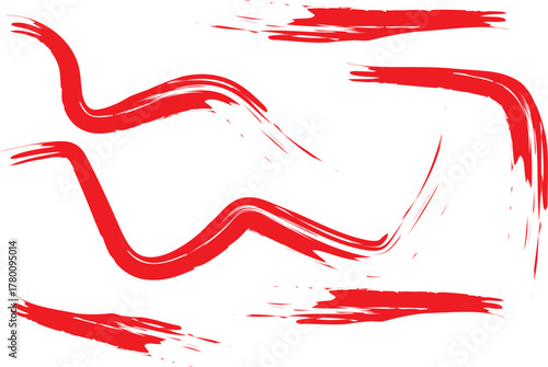 Red Brushstrokes: Energetic brushstrokes dance across a minimalist canvas, a symphony of crimson lines conveying movement, passion, and artistic expression.