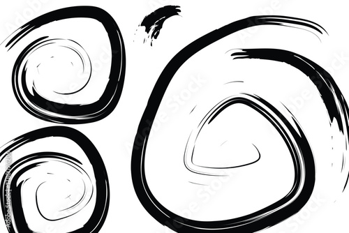 Abstract Swirls of Ink: Bold, dynamic brushstrokes form captivating swirls and curves, creating a modern, graphic design perfect for digital and print media.