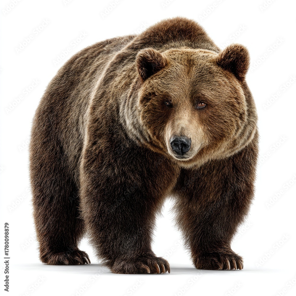 Fototapeta premium Brown bear adventure in nature hyperrealistic image gigapixel detail scenic wilderness viewpoint