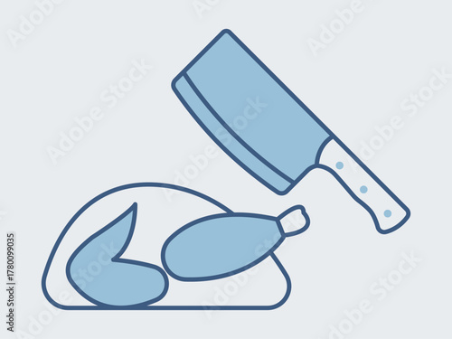 Butcher icon. Supermarket icon vector. Outline vector icons. Flat illustration concept.