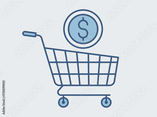 Buying icon. Supermarket icon vector. Outline vector icons. Flat illustration concept.