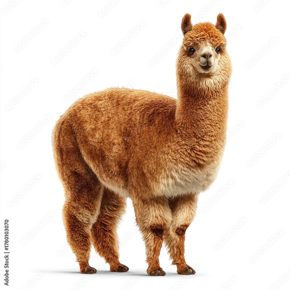 Obraz premium Detailed hyperrealistic image of an alpaca in a natural setting gigapixel standard scale captured at close range
