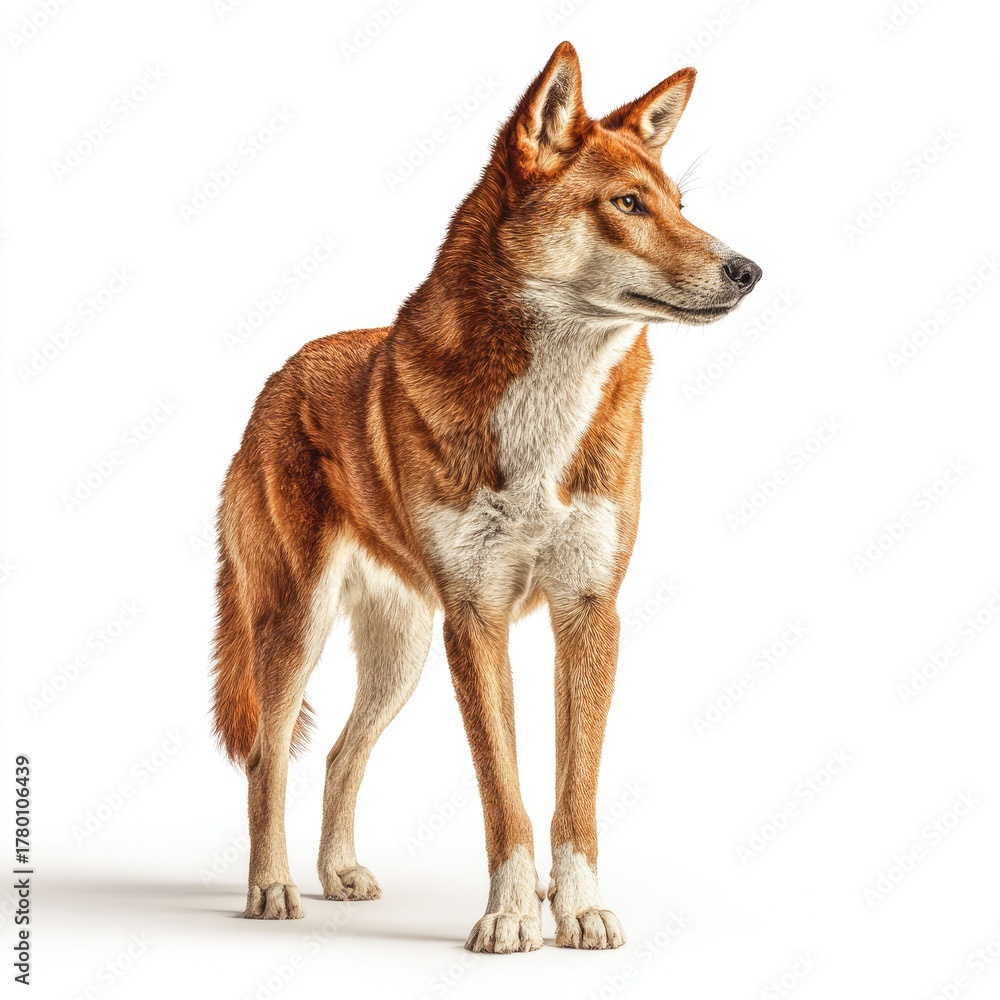 Fototapeta premium Dingo in hyperrealistic detail australian outback wildlife photography studio setting side view animal portrait