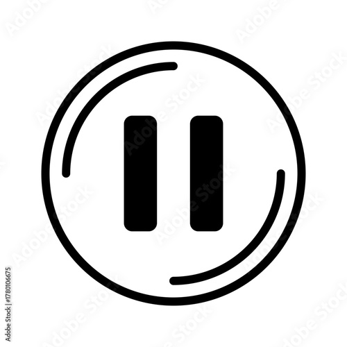 Vector solid black icon for Pause button