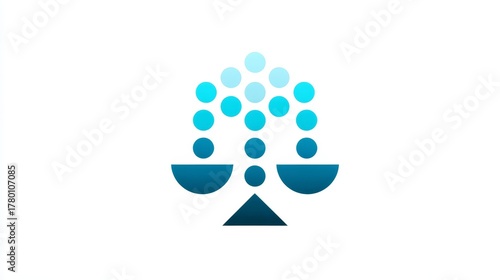 Abstract Blue Scales of Justice