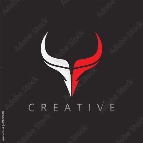 Powerful horn vector logo design for energy business, sport, and masculine branding