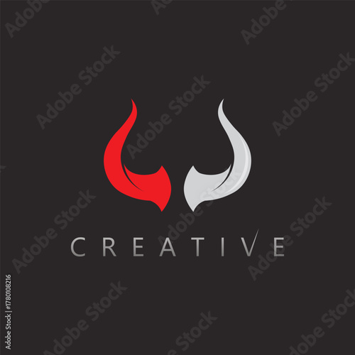 Artistic animal horn logo vector design for creative agency and strong brand symbol