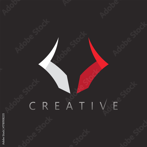 Nature inspired horn vector logo design for ecological and sustainable brand concepts