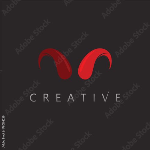 Simple line horn logo vector design for elegant minimalist outdoor business branding