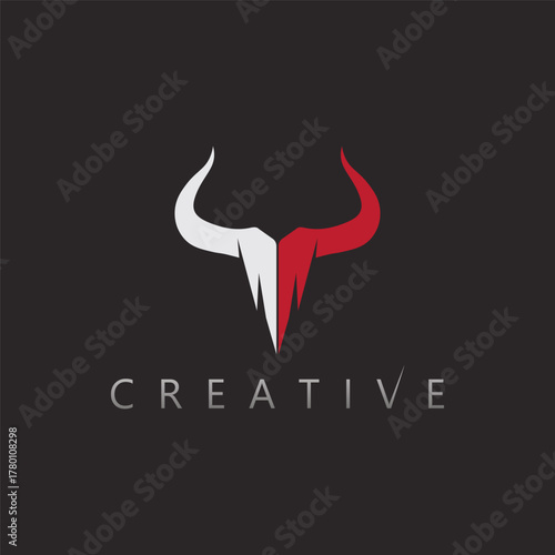 Polygonal horn vector logo design for futuristic wildlife and outdoor adventure brand