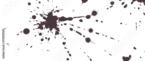 Splattered ink abstract pattern black