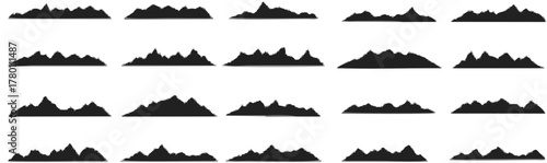 Mountain ridges peak silhouet...